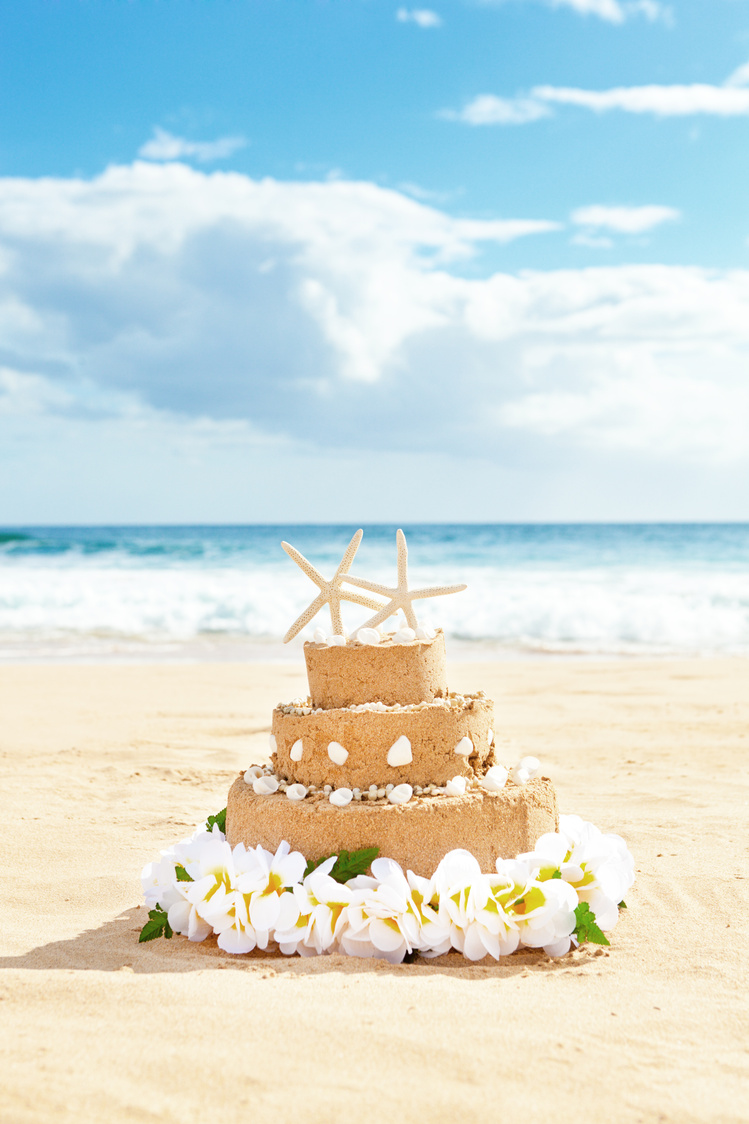 Destination Wedding Cake and Honeymoon in Tropical Beach